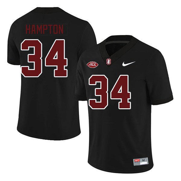 Men #34 Caleb Hampton Stanford Cardinal 2024 ACC Conference College Football Jerseys Stitched-Black